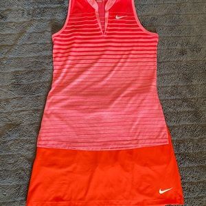 Women Orange Nike Golf Polo/Skort Set